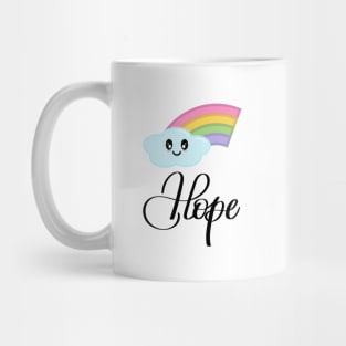 Hope with Kawaii Cute Rainbow Cloud Mug